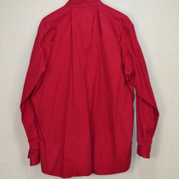 Vintage Western Red Brush Popper shirt embroidery 100% cotton - Picture 4 of 5
